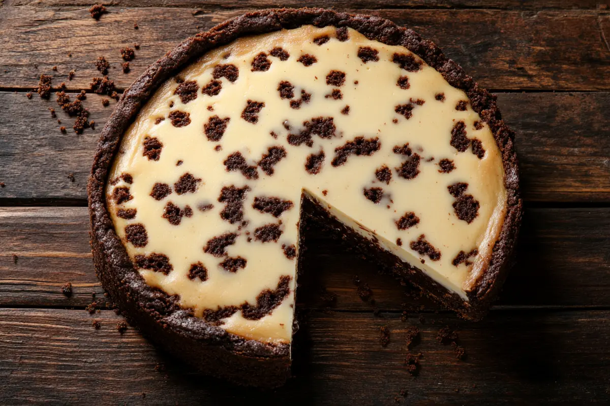 Delicious brownie cheesecake ready to serve