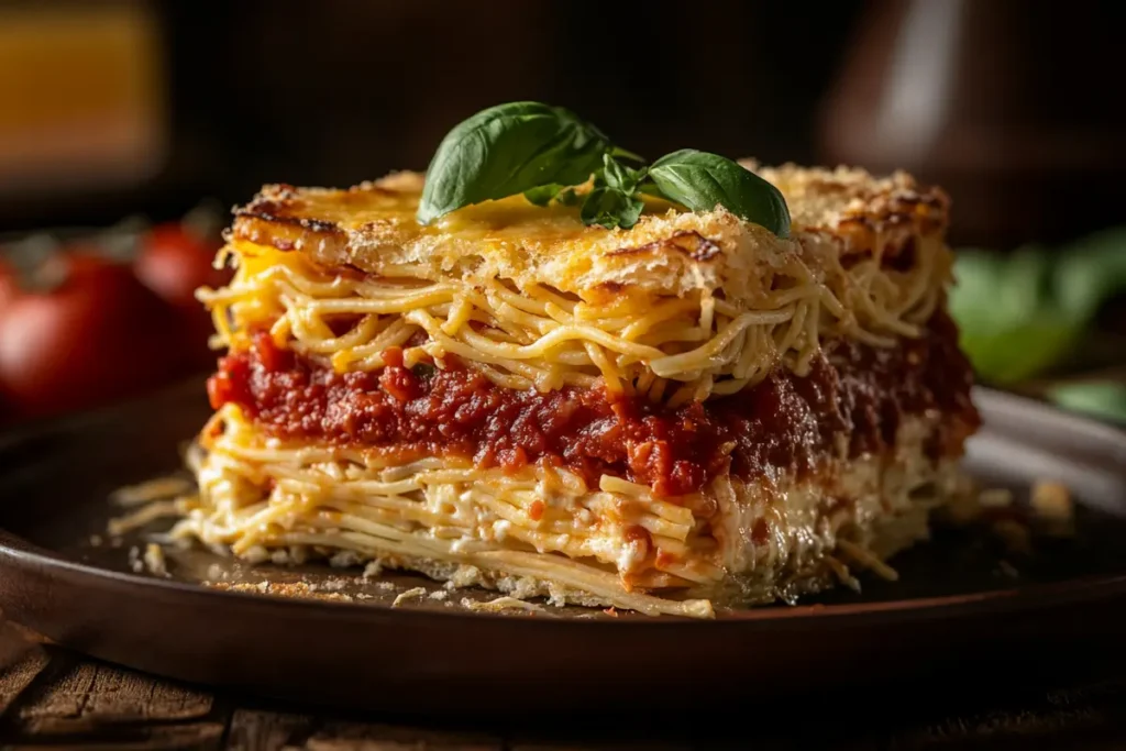 Spaghetti Casserole with Cheese