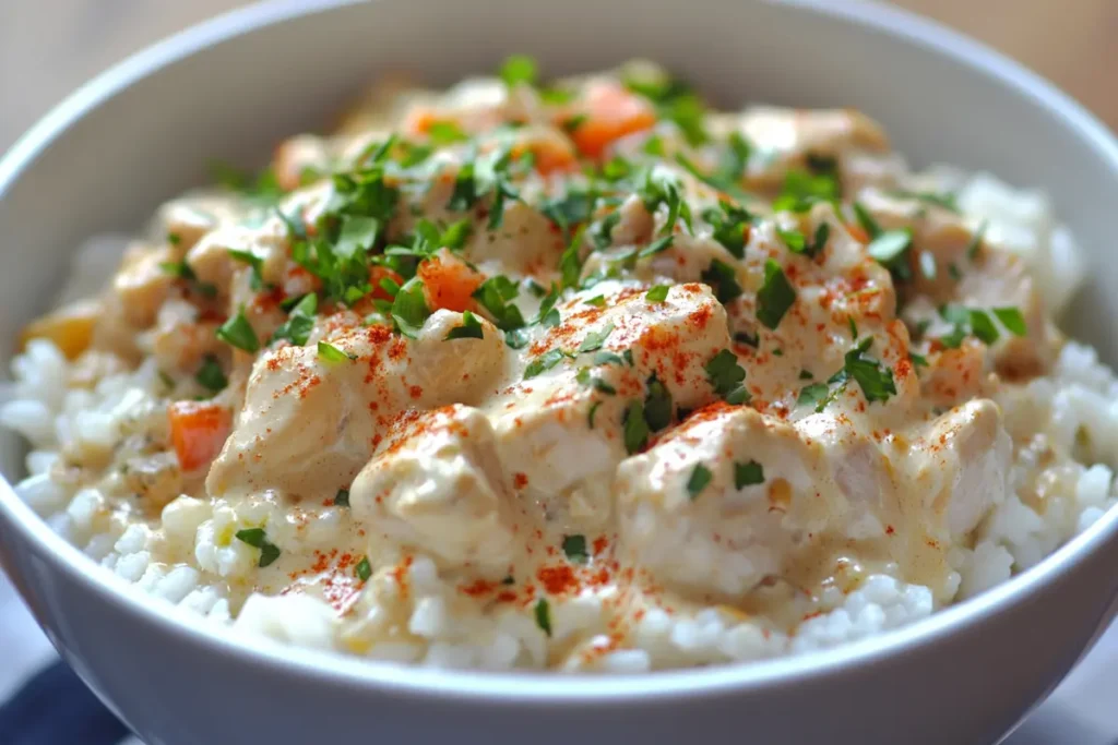 Chicken and rice creamy dish