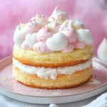 Delicious cloud cake recipe on a plate