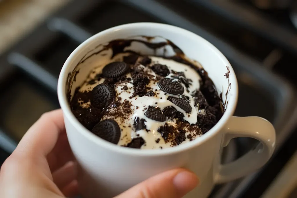 Step by Step Oreo Mug Cake Recipe