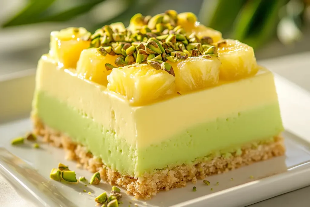 Fluffy pistachio pudding