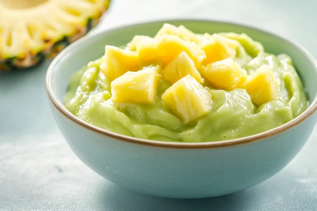 Pistachio pudding and pineapple dessert