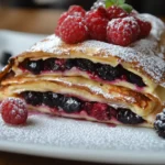 Delicious stuffed pancakes with berries