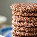 Delicious chocolate rice cakes stack.