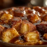 Bananas Foster Bread Pudding ready to eat.