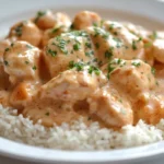 Chicken scampi with garlic parmesan rice