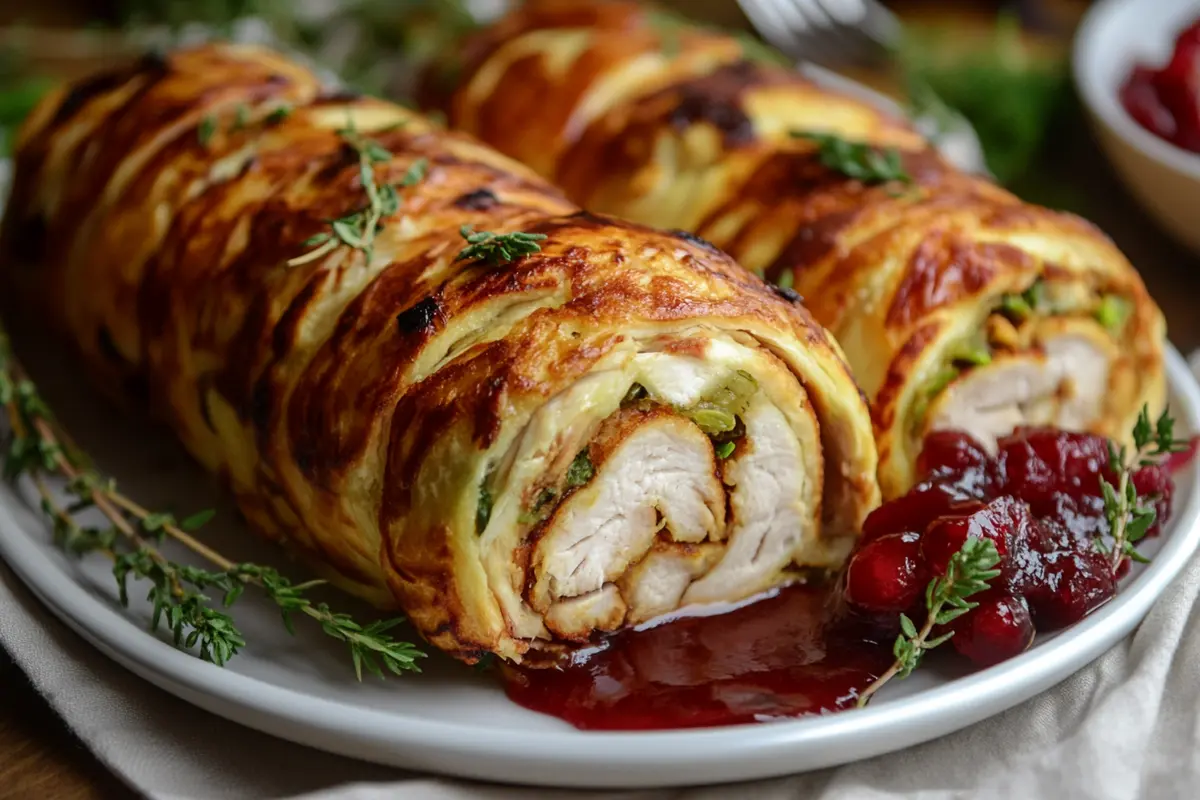 Turkey rollups recipe with pancakes.