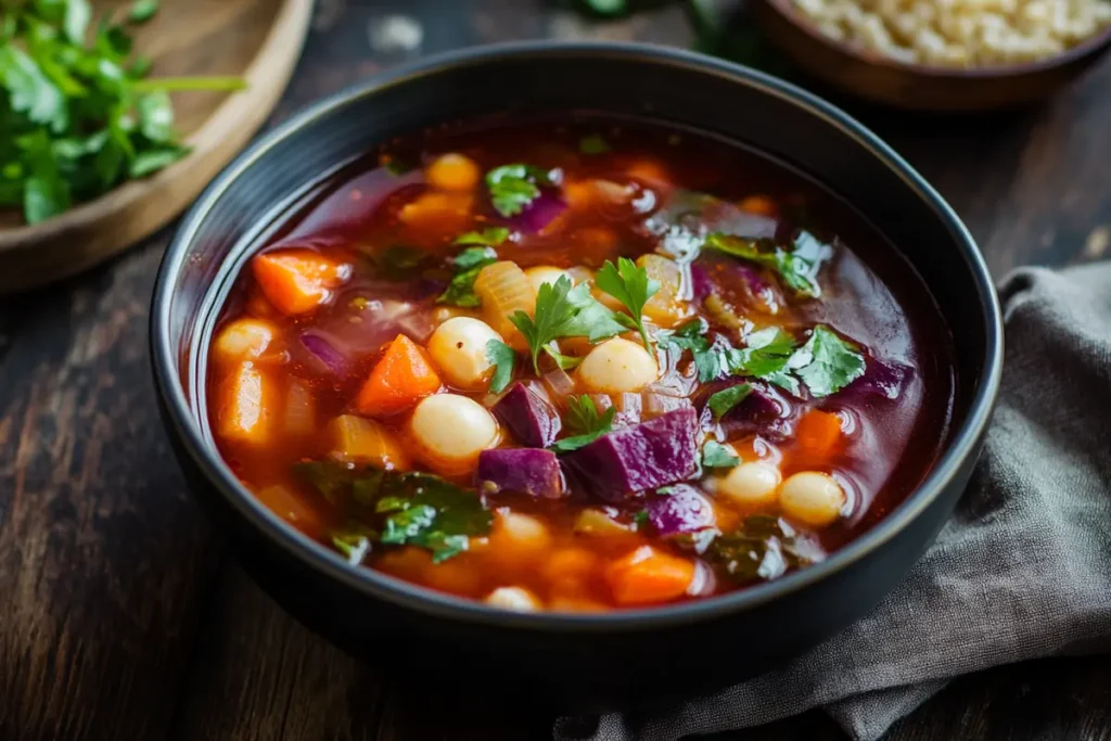 Vegetarian como hacer pozole rojo