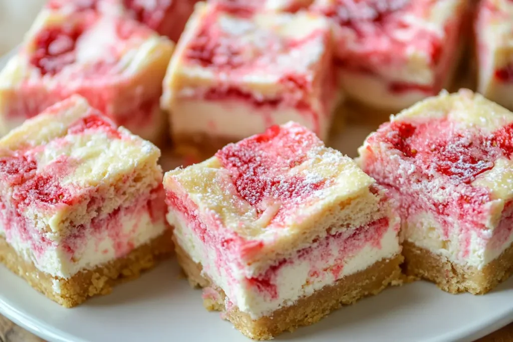 mini strawberry cheesecake bars*