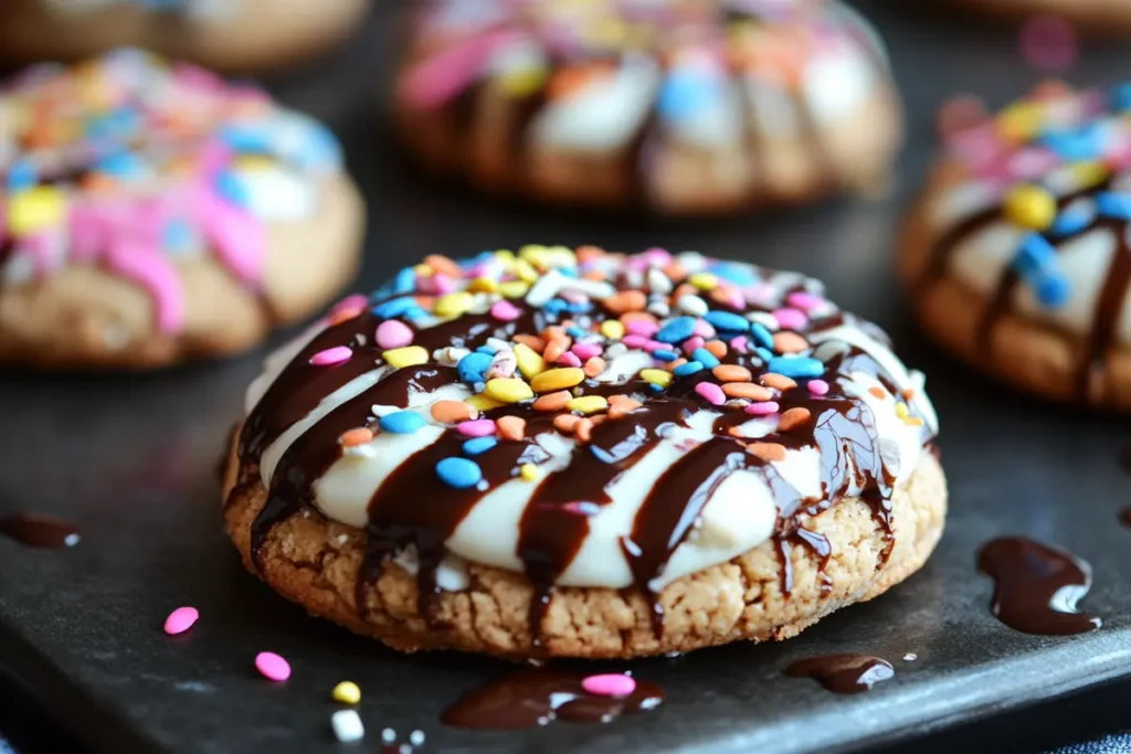 A plate of peanut butter banana oatmeal cookies