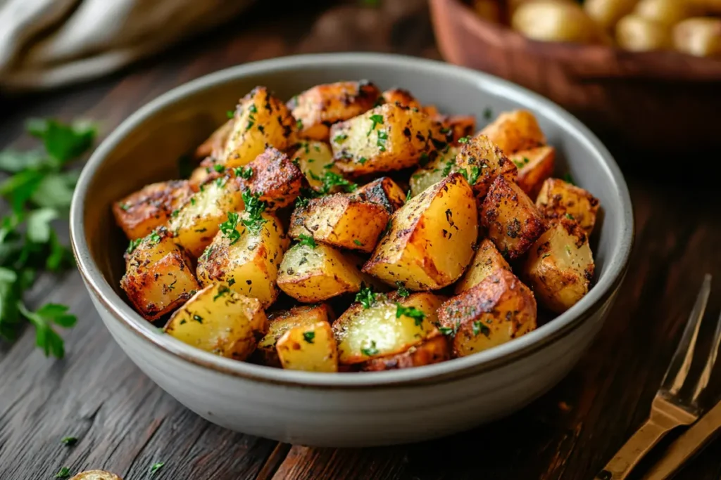 Preparing potatoes for the air fryer