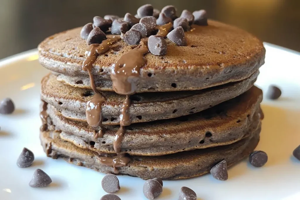 Stacked vegan protein pancakes stored.