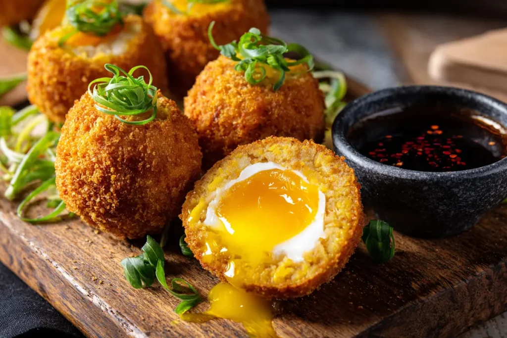 egg and fish dish Scotch eggs with fish mince